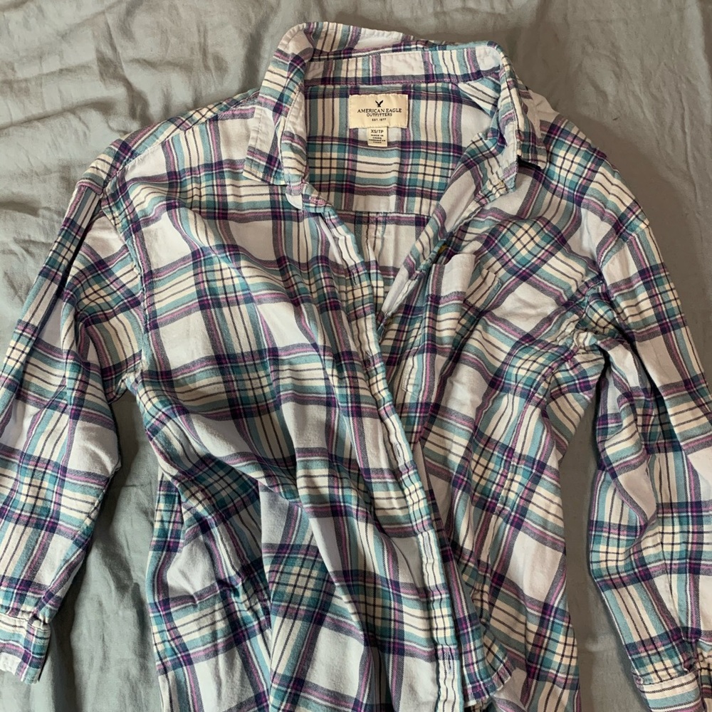 Light blue American Eagle flannel